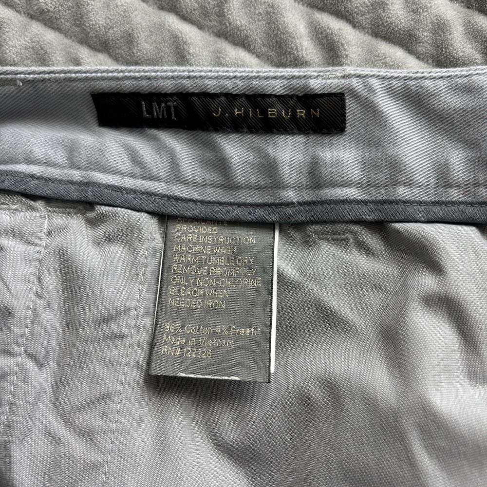 J. Hilburn Chino Pants Mens 36x32 Light Gray Cotton Stretch Preppy - Picture 6 of 11
